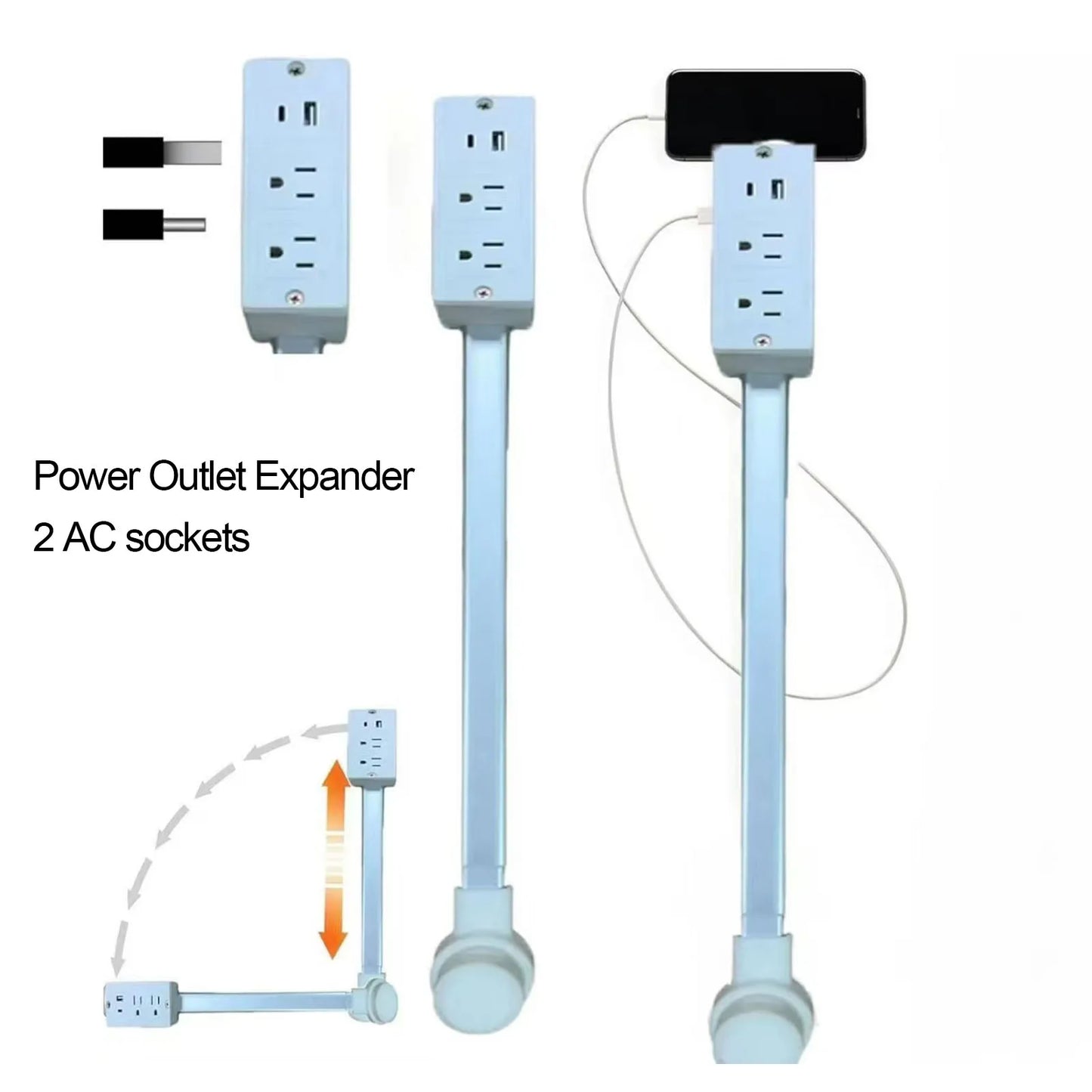 HomeFinds Extendable and Rotatable Power Outlet Socket